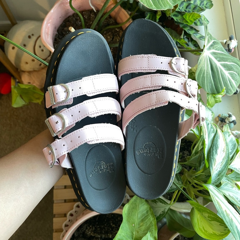 Pink Three Strap Pink Doc Martens